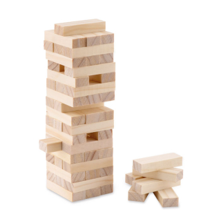 Toren spel 54 blokjes in katoenen zakje 3