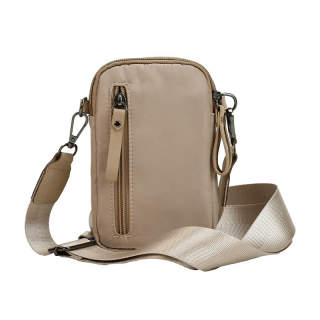 padded telefoontasje taupe achterzijde