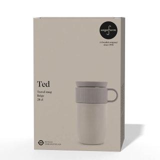 sagaform ted isolatie mok beige geschenkverpakking