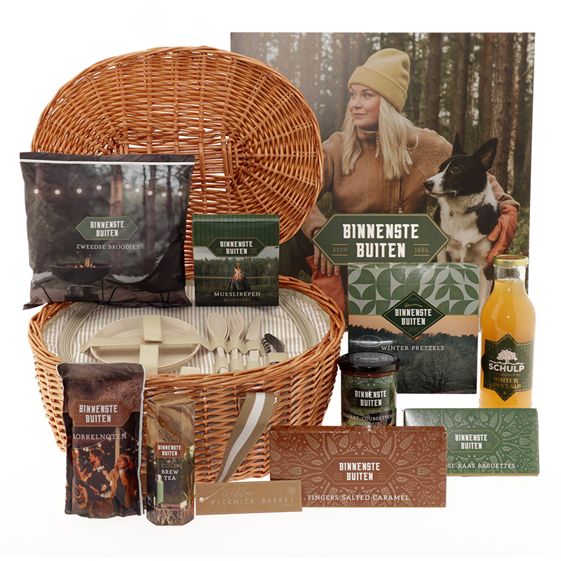 Rieten Picknickmand - Binnenstebuiten Binnenste Buiten Picknickmand Riet Ovaal