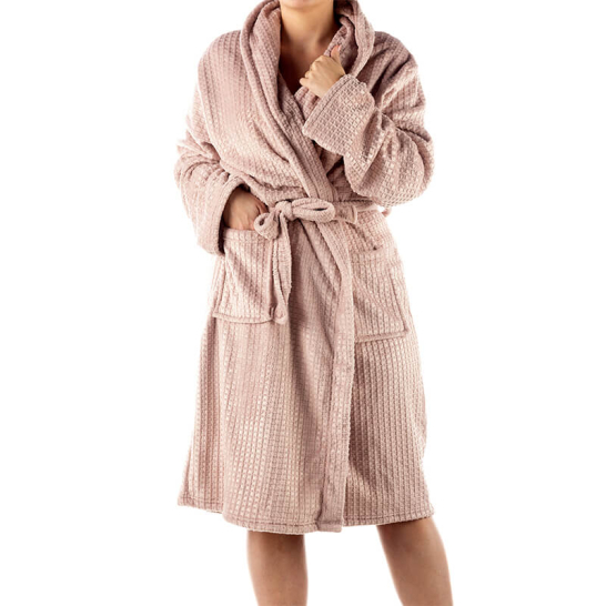 Badjas Beau Roze - wafelpatroon Badjas Beau Roze Wafel