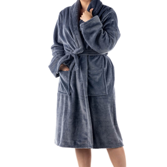 Badjas Chris Blauw - wafelpatroon Badjas Chris Blauw