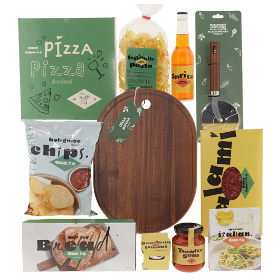 Serveerplank & Pizzasnijder - Buon Appetito Buon Appetito Serveerplank Pizzasnijder