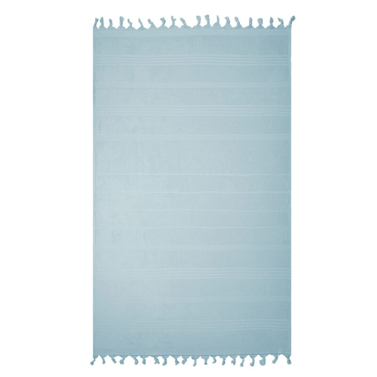 Hamamdoek met badstof LightBlue 100x165cm