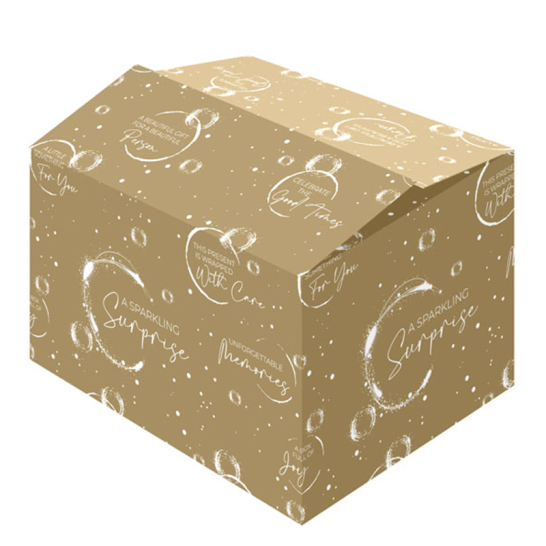 Kerstpakketdoos Bubbles Gold - 80% gerecycled Kerstpakketdoos Bubbles Gold