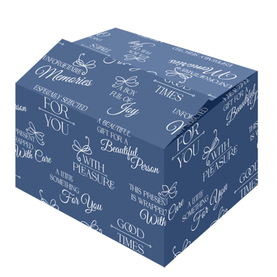 Kerstpakketdoos Good Times Blauw - 80% gerecycled Kerstpakketdoos Good Times blauw