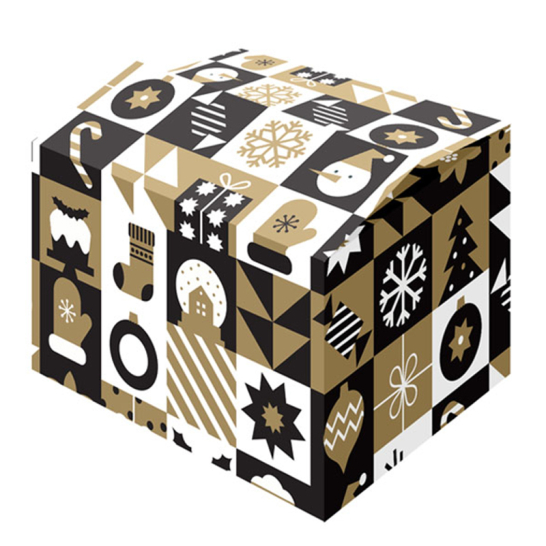 Kerstpakketdoos Pattern Gold - 80% gerecycled Kerstpakketdoos Pattern gold
