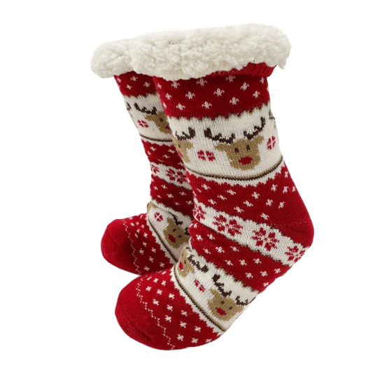 Kerstsokken Rowen Biking Red met voering en antislip