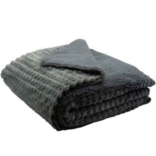 LEEFF Plaid Puk Donker Grijs - 150x200cm Leeff plaid Puk dark grey