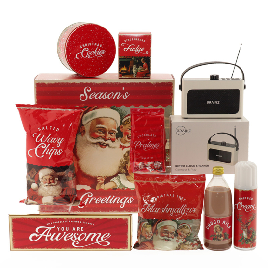 Retro Clock Speaker - Vintage Christmas Vintage Christmas Retro Clock Speaker