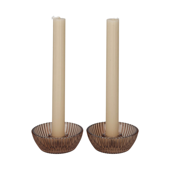 Giftset Kandelaar + Kaars Bruin - JENS Living jens living giftset kandelaar kaars bruin 2 25625