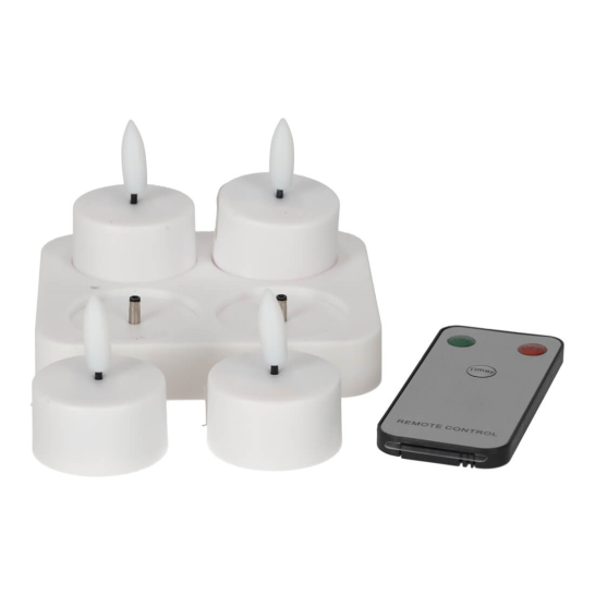 Oplaadbare LED Waxinelichtjes met afstandsbediening - JENS Living jens living oplaadbare led theelichten 4 25483