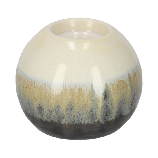 Ronde Theelichthouder Bodhi Wit - JENS Living jens living ronde theelichthouder bodhi wit 25612