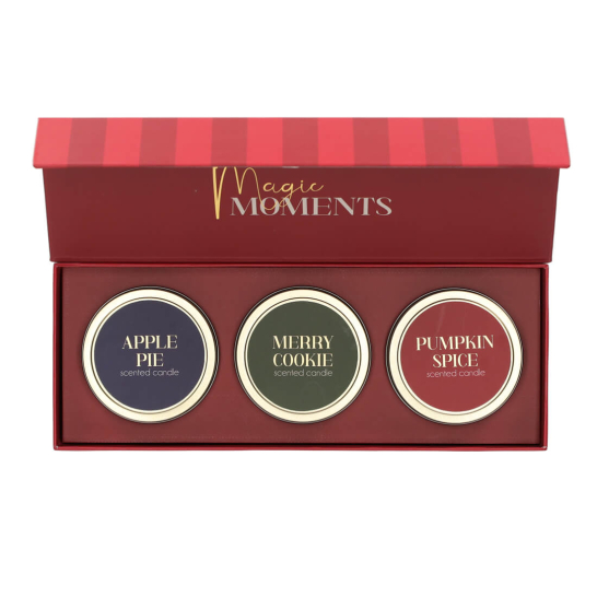 Geurkaarsen in blik Kerst - set 3 stuks - JENS Living jens living scent of joy kaarsen kerst 3 25693