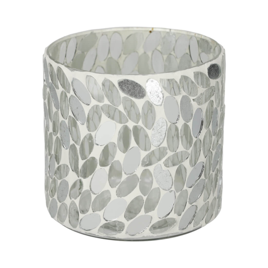 Theelichthouder Mozaïek Wit Large - JENS Living jens living theelichthouder mozaiek wit large 25654