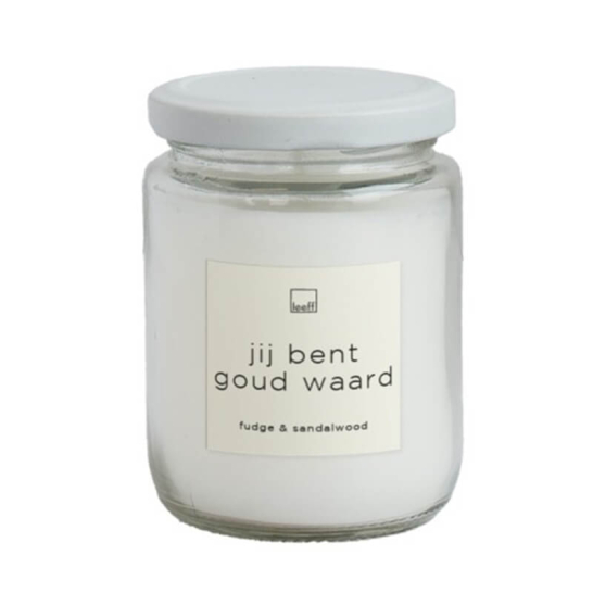 Leeff Jar Candle L- Jij bent goud waard leeff jar candle l jij bent goud waard