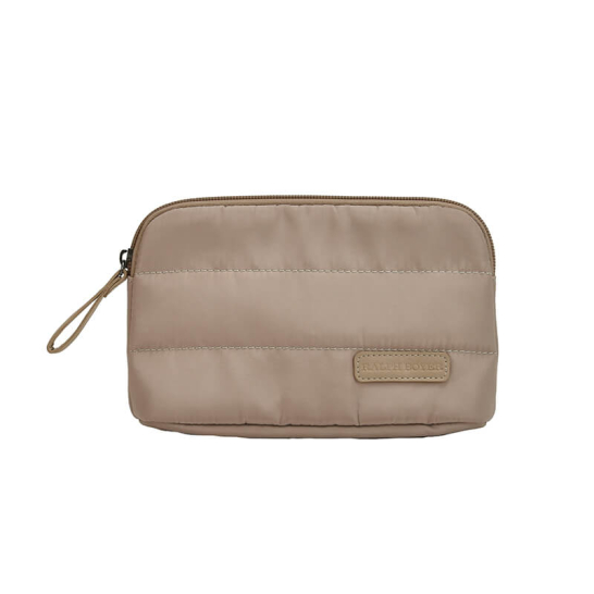 Padded make-up tasje Taupe padded make up tasje taupe 8774