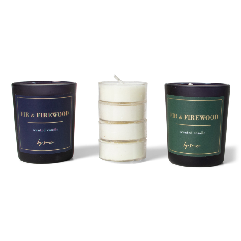 Geurkaarsen feestelijke verpakking - Blauw/Groen Geurkaarsen feestelijke verpakking - Blauw/Groen - 25029