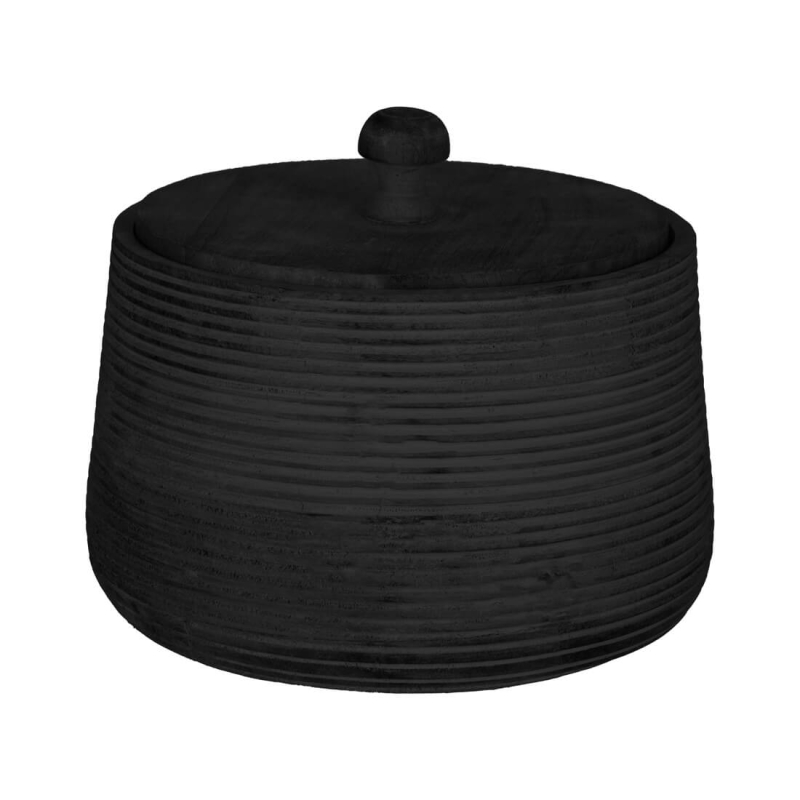 Opbergpot XL Zwart Mangohout - JENS Living jens living mango opbergpot zwart xl 25226