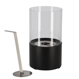 Tafelhaard Bioethanol Zwart rond glas 2